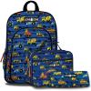 imageLone Cone Kids Backpacks for Boys ampamp Girls Sizes for Preschool Through Elementary Construction Monsters Kit 15quot Backpack wLunch Box