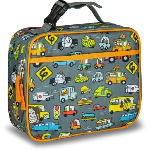 imageLone Cone Kids Insulated Lunch Box  Fun Patterns for Boys and Girls Fast Food Cars Standard