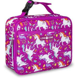 imageLone Cone Kids Insulated Lunch Box  Fun Patterns for Boys and Girls Mary the Unicorn XLarge