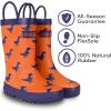 imageLone Cone Elementary Collection  Premium Natural Rubber Rain Boots with Matte Finish for Toddlers and KidsBuddy the Trex  Matte Finish
