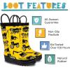 imageLone Cone Elementary Collection  Premium Natural Rubber Rain Boots with Matte Finish for Toddlers and KidsConstruction Zone
