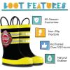 imageLone Cone Elementary Collection  Premium Natural Rubber Rain Boots with Matte Finish for Toddlers and KidsFire Chief