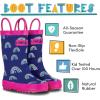 imageLone Cone Elementary Collection  Premium Natural Rubber Rain Boots with Matte Finish for Toddlers and KidsHearts and Rainbows