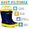 imageLone Cone Elementary Collection  Premium Natural Rubber Rain Boots with Matte Finish for Toddlers and KidsNavy Blue