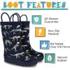imageLone Cone Elementary Collection  Premium Natural Rubber Rain Boots with Matte Finish for Toddlers and KidsNo Bones About It