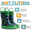imageLone Cone Elementary Collection  Premium Natural Rubber Rain Boots with Matte Finish for Toddlers and KidsRealistic Dinosaur