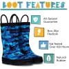 imageLone Cone Elementary Collection  Premium Natural Rubber Rain Boots with Matte Finish for Toddlers and KidsShark Shadows Camo