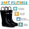 imageLone Cone Elementary Collection  Premium Natural Rubber Rain Boots with Matte Finish for Toddlers and KidsShiny Black