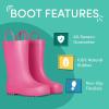 imageLone Cone Premium Natural Rubber Rain Boots for Toddlers and Kids with Solid DesignBubblegum Pink