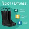 imageLone Cone Premium Natural Rubber Rain Boots for Toddlers and Kids with Solid DesignChalkboard Black