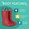 imageLone Cone Premium Natural Rubber Rain Boots for Toddlers and Kids with Solid DesignCherry Red
