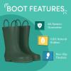 imageLone Cone Premium Natural Rubber Rain Boots for Toddlers and Kids with Solid DesignLeap Frog Green