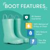 imageLone Cone Premium Natural Rubber Rain Boots for Toddlers and Kids with Solid DesignSeafoam Turquoise