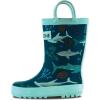 imageLone Cone Elementary Collection  Premium Natural Rubber Rain Boots with Matte Finish for Toddlers and KidsShark Attack Turquoise Trim