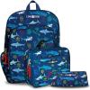 imageLone Cone Kids Backpacks for Boys ampamp Girls Sizes for Preschool Through Elementary Shark School Kit 15quot Backpack wLunch Box