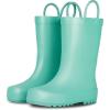 imageLone Cone Premium Natural Rubber Rain Boots for Toddlers and Kids with Solid DesignSeafoam Turquoise