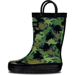 imageLone Cone Elementary Collection  Premium Natural Rubber Rain Boots with Matte Finish for Toddlers and KidsCamosaurus