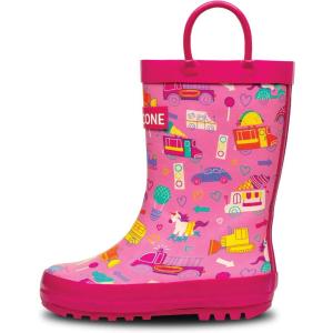 imageLone Cone Elementary Collection  Premium Natural Rubber Rain Boots with Matte Finish for Toddlers and KidsGirls Rush Hour
