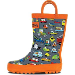 imageLone Cone Elementary Collection  Premium Natural Rubber Rain Boots with Matte Finish for Toddlers and KidsRush Hour
