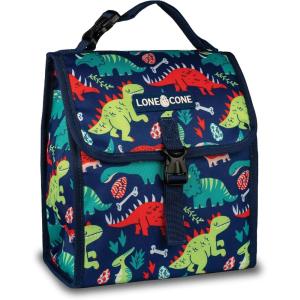 imageLone Cone Kids Insulated Fabric Lunchbag  Fun Patterns for Boys and Girls SnackOSaurus