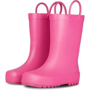imageLone Cone Premium Natural Rubber Rain Boots for Toddlers and Kids with Solid DesignBubblegum Pink