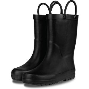 imageLone Cone Premium Natural Rubber Rain Boots for Toddlers and Kids with Solid DesignChalkboard Black