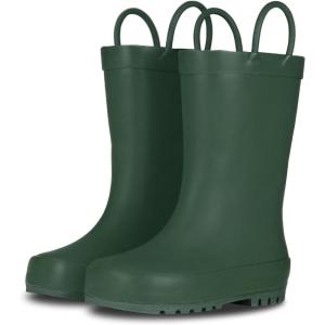 imageLone Cone Premium Natural Rubber Rain Boots for Toddlers and Kids with Solid DesignLeap Frog Green