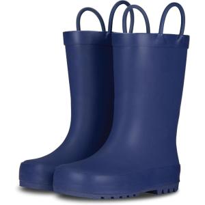 imageLone Cone Premium Natural Rubber Rain Boots for Toddlers and Kids with Solid DesignRibbon Blue