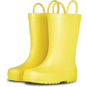 imageLone Cone Premium Natural Rubber Rain Boots for Toddlers and Kids with Solid DesignSunshine Yellow