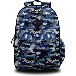 imageLone Cone School Kids Backpacks for Girls ampamp Boys Cute Toddler Backpack for Girls ampamp Boys wLaptop Sleeve  Kids Laptop Backpack 17quot tall  Shark Shadows Camo