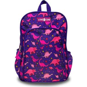 imageLone Cone School Kids Backpacks for Girls ampamp Boys Kindergarten ampamp Elementary cute Toddler Backpack for Girls ampamp Boys  Preschool Grades 13 Little Learner 15quot tall  Pinkosaurus Rex