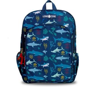 imageLone Cone School Kids Backpacks for Girls ampamp Boys Kindergarten ampamp Elementary cute Toddler Backpack for Girls ampamp Boys  Preschool Grades 13 Little Learner 15quot tall  Shark School