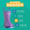 imageLONECONE Glitter Waterproof LightUp Toddler Rain Boots with Easy Pull on Handles  Comfortable Shiny Kids Rain Boots for Boys and Girls  Fun ampamp Safe Outdoor Play for All SeasonsGlitter Purple