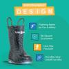 imageLONECONE Glitter Waterproof LightUp Toddler Rain Boots with Easy Pull on Handles  Comfortable Shiny Kids Rain Boots for Boys and Girls  Fun ampamp Safe Outdoor Play for All SeasonsGlitter Black