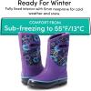 imageLone Cone Insulating All Weather Kids Mud Boots for Boys ampamp Girls  Waterproof Toddler Snow Boots  Warm Neoprene Boots for Kids  Warm Kids Muck BootsPurple Floral