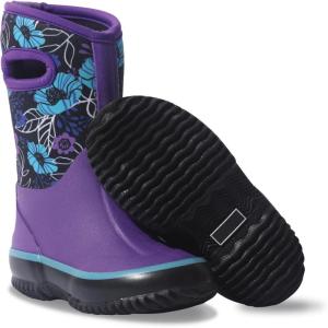 imageLone Cone Insulating All Weather Kids Mud Boots for Boys ampamp Girls  Waterproof Toddler Snow Boots  Warm Neoprene Boots for Kids  Warm Kids Muck BootsPurple Floral