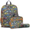 imageLone Cone Kids Backpacks for Boys ampamp Girls Sizes for Preschool Through Elementary Rush Hour Kit 15quot Backpack wLunch Box