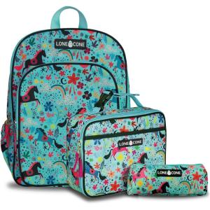 imageLone Cone Kids Backpacks for Boys ampamp Girls Sizes for Preschool Through Elementary Moroccan Horses Kit 15quot Backpack wLunch Box
